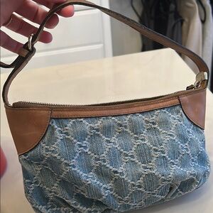 Authentic Gucci denim shoulder bag